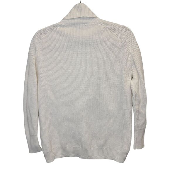 J. Crew Womens Cotton-Blend Ribbed Turtleneck Cream Relaxed Fit Sweater XS - Picture 6 of 14